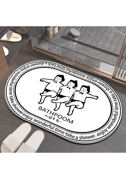 Ins Tarzı 2 40X60CM Çabuk Kuruyan Banyo Diatom Çamur Taş Desen Kaymaz Halı Ev Küvet Duş Mat Ön Paspas 5s Çabuk Kuruyan Emici Banyo Paspası (Yurt Dışından)