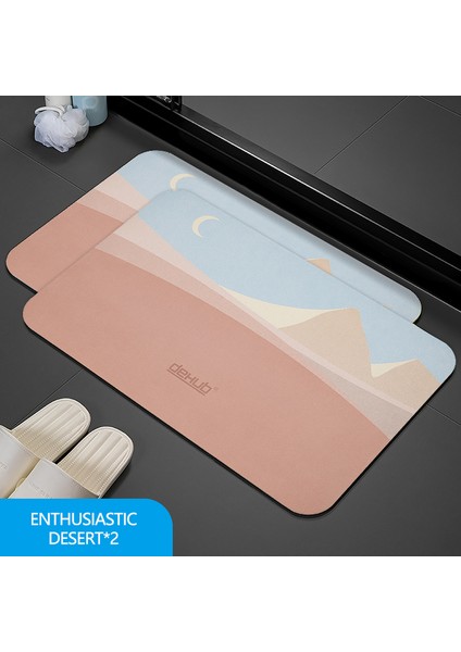 Hevesli Desert2 Diatomit Çamur Su Emici Ped Ayak Mat Banyo Kapı Diatomit Mat Tuvalet Kaymaz Çabuk Kuruyan Halı Tuvalet Minderi (Yurt Dışından)