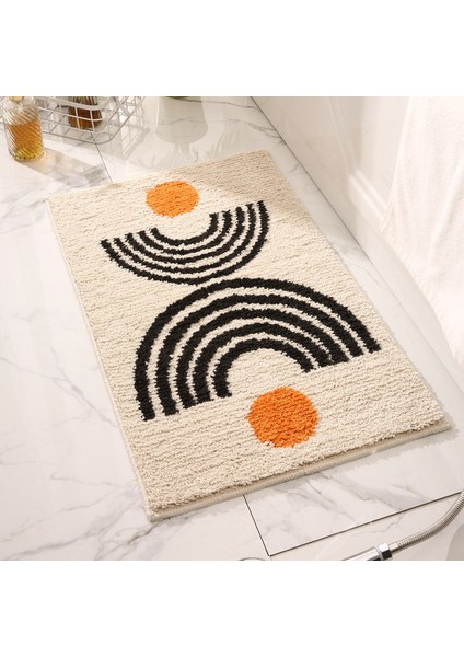 09 45X70CM Modern Soyut Sanat Mikrofiber Banyo Paspas Akın Banyo Halısı Dekoratif Halı Kaymaz Emici Duş Kapı Mat Ayak Pedi (Yurt Dışından)