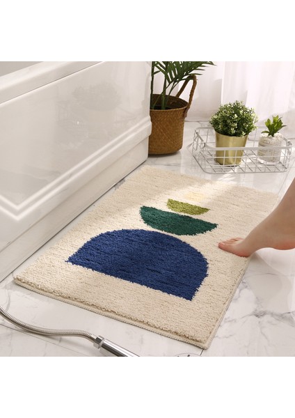 09 45X70CM Modern Soyut Sanat Mikrofiber Banyo Paspas Akın Banyo Halısı Dekoratif Halı Kaymaz Emici Duş Kapı Mat Ayak Pedi (Yurt Dışından)