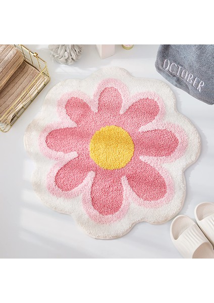 Mavi 60X60 cm Çiçek Yuvarlak Halı Süper Yumuşak Akın Peluş Zemin Mat Oturma Odası Kaymaz Halı Kanepe Başucu Halıları Bebek Emekleme Paspası Paspas (Yurt Dışından) indirimleri