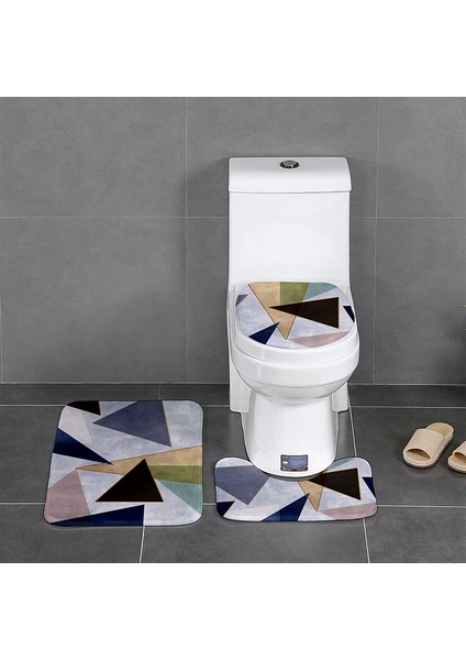 Lemon 2 Adet 60X90 cm Kalın Flanel Banyo Banyo Paspas Seti Tuvalet Halıları U Şekli Banyoda Zemin Halıları Tuvalet Ayak Pedi Anti Patinaj Yıkanabilir Kapak Kapağı (Yurt Dışından)
