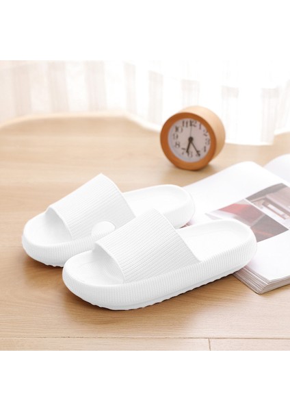 Beyaz 42 (43) Süper Yumuşak Ev Terlik Kaymaz Kalın Taban Banyo Duş Için Kadın Erkek Zapatillas De Hombre (Yurt Dışından)
