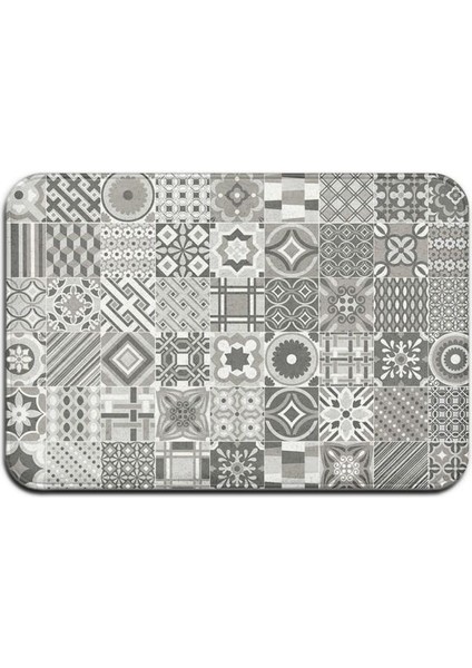 BJW-4060-211021(79) 500MMX800MM Gri Bohem Mandala Çiçek Halı Polyester Halı Kaymaz Zemin Mat Paspas Yatak Odası Mutfak Kapı Banyo Dekorasyonu Için (Yurt Dışından)