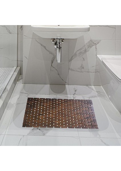 Kahverengi Banyo Paspası Kaymaz Mutfak Halısı, Bambu Ahşap Banyo Paspası, Sauna Zemin Yüzme Duşu Ev Spa Için Banyo Paspas Zemin Mat Duş (Yurt Dışından)
