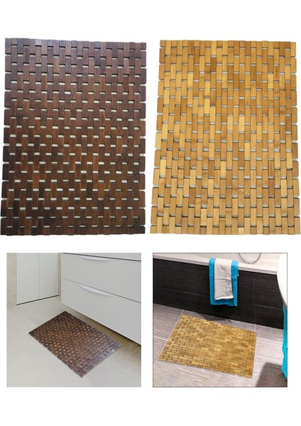 Kahverengi Banyo Paspası Kaymaz Mutfak Halısı, Bambu Ahşap Banyo Paspası, Sauna Zemin Yüzme Duşu Ev Spa Için Banyo Paspas Zemin Mat Duş (Yurt Dışından) indirimleri