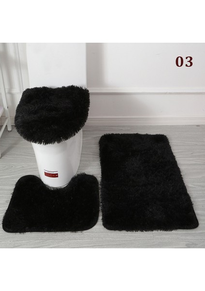 Stil 3 30 Stilleri 3 Adet Peluş Tuvalet Kapağı Mat Seti Kaymaz Anti-Statik Yumuşak Banyo Duş Halıları Aşınmaya Dayanıklı Zemin Halıları (Yurt Dışından)