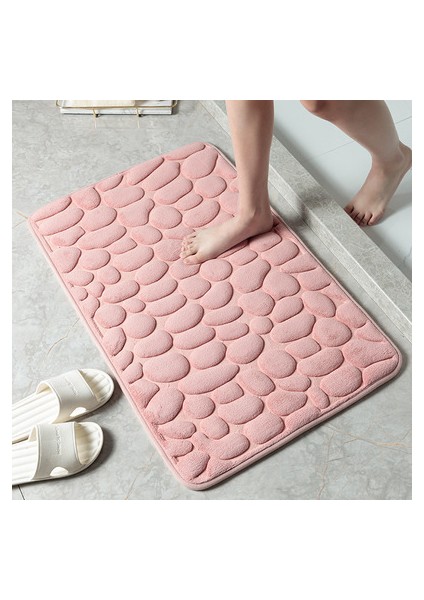Pembe 50X80 cm Ev Arnavut Kaldırımı Kabartmalı Kapı Halı Kapı Mat Banyo Basit Rüzgar Emici Ayak Mat Banyo Kaymaz Mat Yer Mat. (Yurt Dışından)