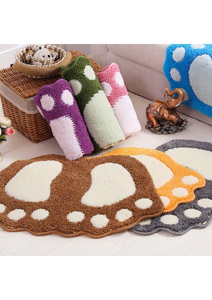 Pembe Ayak Baskı Banyo Paspasları, Kaymaz Banyo Halısı, Mat Tuvalet Bellek Köpük Banyo Halısı Banyo Pedi Halılar, Mikrofiber Mini Paspaslar 40*60CM (Yurt Dışından) fiyatları