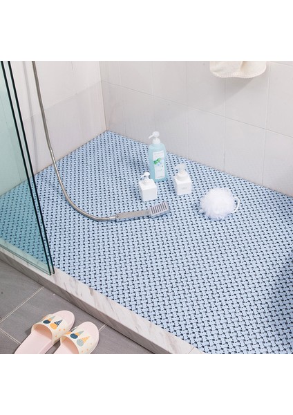 Açık Mavi-2 30X30 cm 12 Adet Kaymaz Banyo Paspasları Banyo Halısı Pvc Örgü Yumuşak Plastik Kaymaz Mat Ayak Masajı Tuvalet Ekleme Zemin Mat Duş Mat (Yurt Dışından)