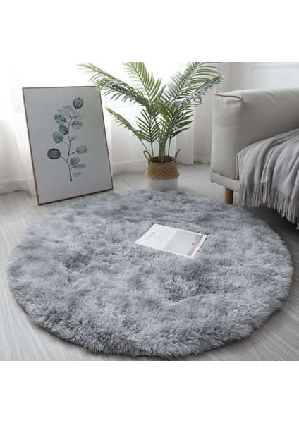 Mor 40CM Yuvarlak Kabarık Alan Halısı Yatak Odası Için Yumuşak Kabarık Tüylü Halı Kaymaz Zemin Halısı Banyo Paspas Banyo Halısı Коврик Для Ванной На Пол (Yurt Dışından) indirimleri