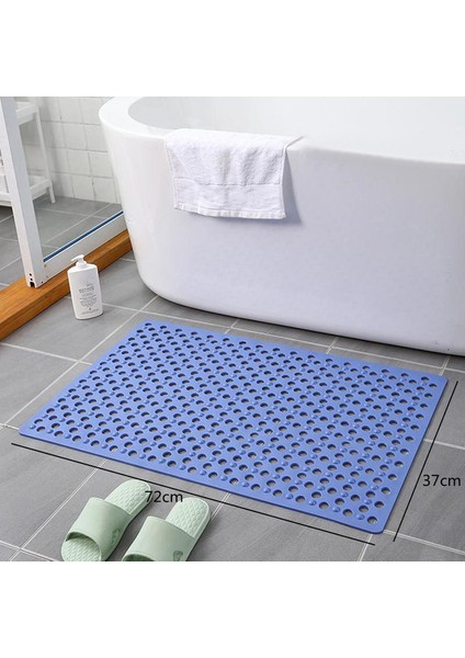 Göz Kamaştırıcı Mavi Pvc Kaymaz Banyo Paspasları Dikdörtgen Yumuşak Duş Banyo Paspas Ayak Mat Yatak Odası Banyo Halı Kaymaz Tuvalet Zemin Sahte Paspaslar Vc (Yurt Dışından)