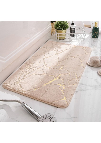 Mermer Deve 80X120 cm Inyahome Banyo Paspasları Lüks Beyaz ve Altın Kaymaz ve Yumuşak Banyo Halısı Emici Banyo Halısı Dekor Mutfak Için Kapalı (Yurt Dışından)