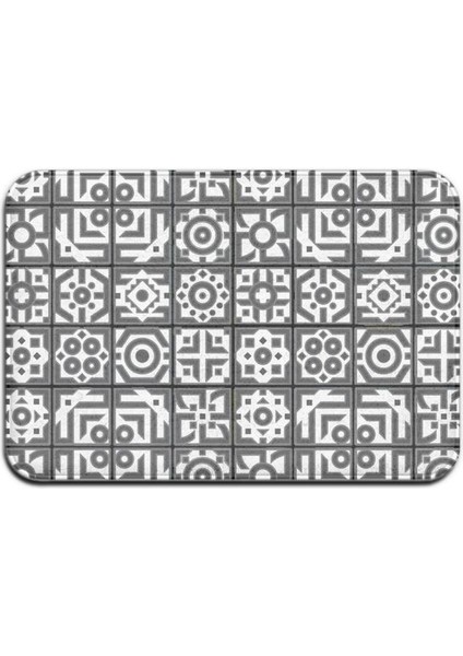 BJW-4060-211021(83) 400MMX600MM Gri Bohem Mandala Çiçek Halı Polyester Halı Kaymaz Zemin Mat Paspas Yatak Odası Mutfak Kapı Banyo Dekorasyonu Için (Yurt Dışından)