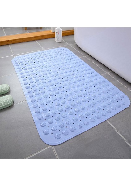 Haki 46X46 cm 1 Pc Banyo Paspasları Kendinden Astarlı Silikon Paspaslar Pvc Dikdörtgen Banyo Artefakt Ayak Masaj Minderi Taban Kaymaz Duş Odası Paspasları (Yurt Dışından)