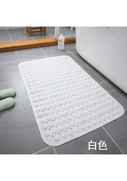Haki 46X46 cm 1 Pc Banyo Paspasları Kendinden Astarlı Silikon Paspaslar Pvc Dikdörtgen Banyo Artefakt Ayak Masaj Minderi Taban Kaymaz Duş Odası Paspasları (Yurt Dışından)