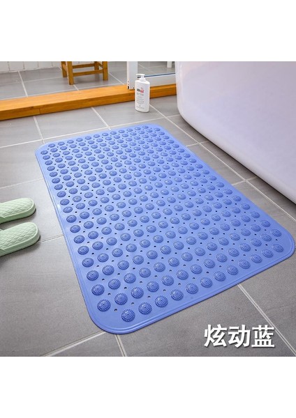 Haki 46X46 cm 1 Pc Banyo Paspasları Kendinden Astarlı Silikon Paspaslar Pvc Dikdörtgen Banyo Artefakt Ayak Masaj Minderi Taban Kaymaz Duş Odası Paspasları (Yurt Dışından)