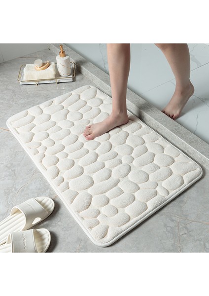 Göl Mavisi 400 mm x 600 mm Süper Emici Banyo Paspas Çabuk Kuruyan 40X60 cm Arnavut Kaldırımı Kabartmalı Banyo Paspas Kaymaz Küvet Yan Zemin Halı Bellek Köpük Ped (Yurt Dışından) fiyatları