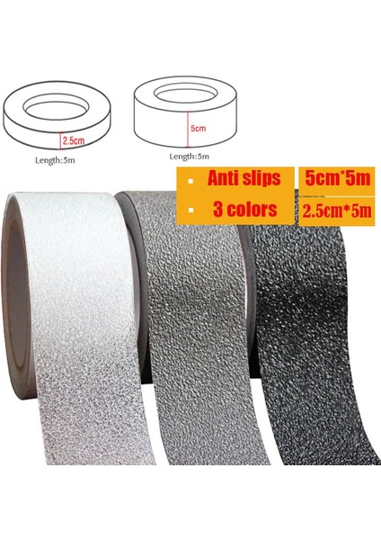 Sarı 50MM x 500CM 5m Kaymaz Bant Dış Mekan Kaymaz Çıkartmalar Yüksek Sürtünme Kaymaz Çekiş Bandı Merdiven Güvenliği Basamağı Adımı Için Aşındırıcı Yapıştırıcı (Yurt Dışından) modelleri