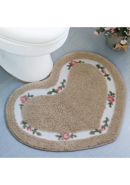 Mavi Yaklaşık 45X50 cm Kalp Şekli Kaymaz Banyo Paspas Işlemeli Tuvalet Halı Seti Su Emme Kapı Mat Banyo Tuvalet Yatak Odası 2 Boyutları Zemin Mat (Yurt Dışından) fiyatları