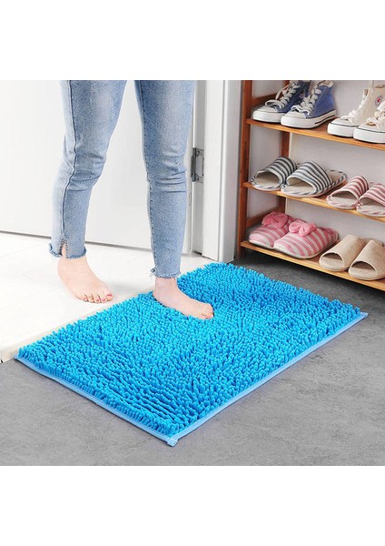 Göl Mavisi Yaklaşık 70X140CM Yüksek Seviye Şönil Kaymaz Büyük Banyo Halıları 15 Düz Renk Banyo Halıları Banyo Halısı 1 Adet Banyo Için Kilimler ve Halılar (Yurt Dışından)