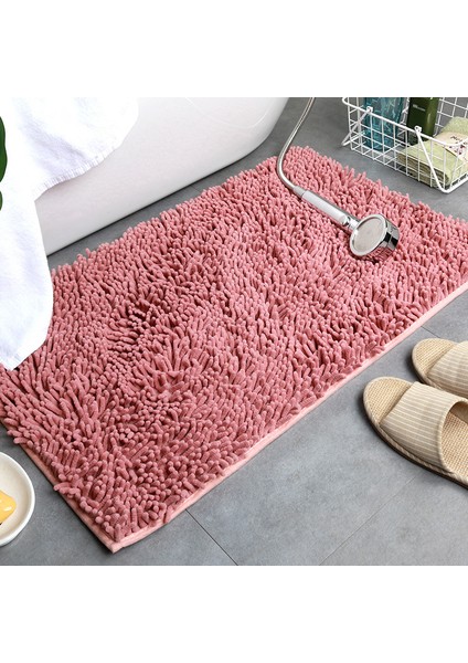Kırmızı 60X90 cm Düz Renk Banyo Paspas Banyo Halıları Şönil Su Emme Küvet Lavabo Zemin Mat Kaymaz Tuvalet Halısı Peluş Ayak Mat (Yurt Dışından) modelleri
