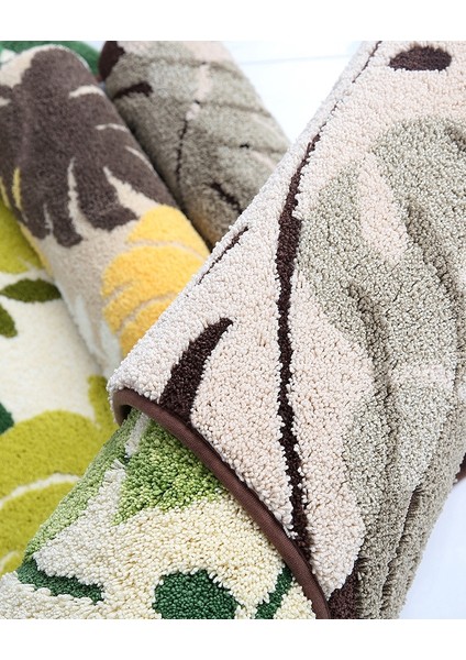Chunyi 1 Adet 50X80CM Kaliteli Kaymaz Zemin Halısı Yeni Yaprak Desen Yumuşak Banyo Paspas Ev Dekor Emici Yatak Odası Koridor Banyo Paspas Tuvalet Halısı 1 Adet (Yurt Dışından) indirimleri