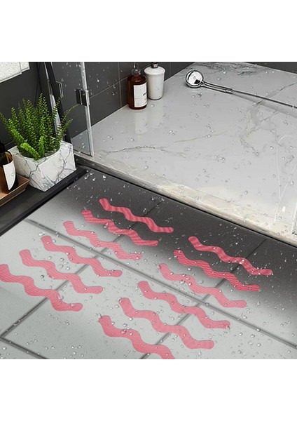 AS102 24 Adet 24 Adet Banyo Kaymaz Çıkartmalar Pembe Duş Odası Küvet Merdiven Peva Kaymaz Şeritler Su Geçirmez Kendinden Yapışkanlı Bant (Yurt Dışından) fiyatları