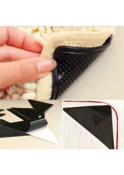 Üçgen 8 Adet 8 Adet Üçgen Yıkanabilir Yeniden Kullanılabilir Halı Tutucu Kaymaz Kauçuk Paspas Kaymaz Yama Bandı Kiremit Zeminler Halılar Köşeler Ped (Yurt Dışından) fırsatları