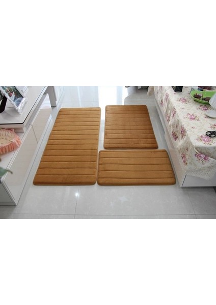 Haki 3 Adet 40X60 50X80 40X120 cm 3 Adet/takım Bellek Köpük Banyo Paspas Halı, Modern Zemin Anti-Silp Banyo Halıları Halı Paspas, Halı Banyo, Klozet Mat, Tapete Alfombras (Yurt Dışından)
