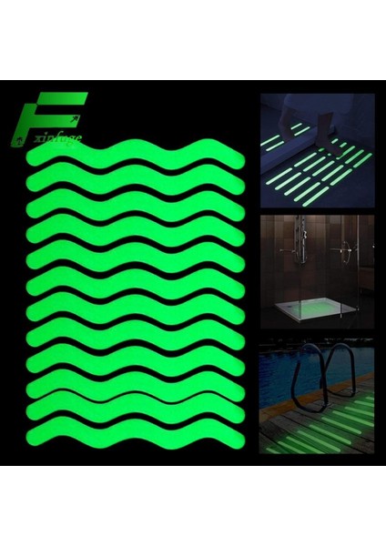 S-Tipi 24 Adet Kaymaz Şeritler Şeffaf Glow Gece Duş Çıkartmaları Banyo Paspasları Banyo Güvenliği Anti-Sonbahar Bant Pedi Küvet Duş Merdiveni (Yurt Dışından) fırsatları