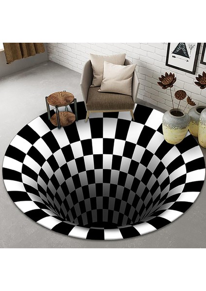 P3 3D Vortex Görsel Yanılsama Halı Baskılı 3D Yatak Odası Oturma Odası Kapı Mat Optik Yanılsama Alan Kilim Halı Zemin Kafes Halı Pedi (Yurt Dışından)