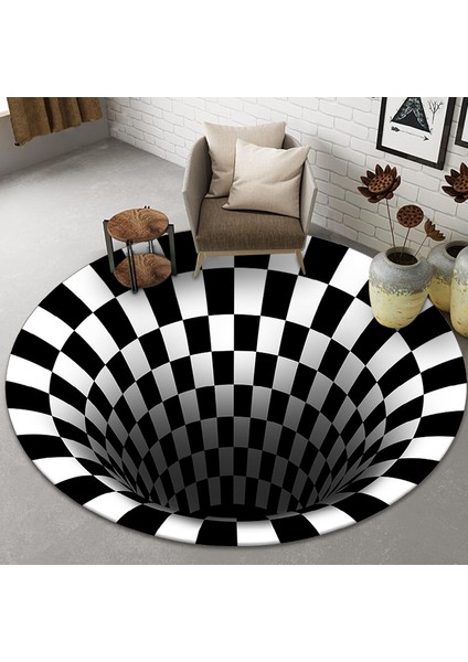 P3 3D Vortex Görsel Yanılsama Halı Baskılı 3D Yatak Odası Oturma Odası Kapı Mat Optik Yanılsama Alan Kilim Halı Zemin Kafes Halı Pedi (Yurt Dışından)