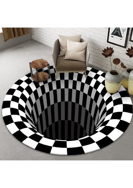 P3 3D Vortex Görsel Yanılsama Halı Baskılı 3D Yatak Odası Oturma Odası Kapı Mat Optik Yanılsama Alan Kilim Halı Zemin Kafes Halı Pedi (Yurt Dışından)