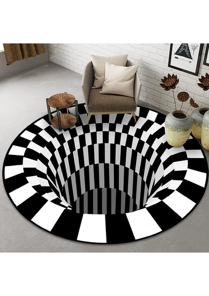 P3 3D Vortex Görsel Yanılsama Halı Baskılı 3D Yatak Odası Oturma Odası Kapı Mat Optik Yanılsama Alan Kilim Halı Zemin Kafes Halı Pedi (Yurt Dışından)