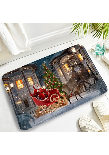 DD-80480J 45X75CM-17.7X29.5IN Noel Banyo Paspas Seti Kırmızı Çiftlik Kamyonu Noel Ağacı Sedir Kış Orman Manzarası Yeni Yıl Halı Banyo Dekor Halı Tuvalet Kapağı Mat (Yurt Dışından)