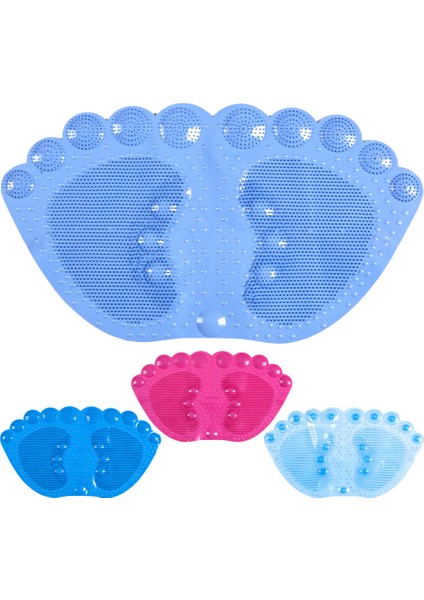 E 33X58CM Ayak Banyo Paspas Ayak Şekli Pvc Kaymaz Banyo Paspas Silikon Duş Banyo Paspas Ayak Fırçası Ölü Cilt Noktası Boncuk Pedi Banyo Aksesuarları (Yurt Dışından) fiyatları