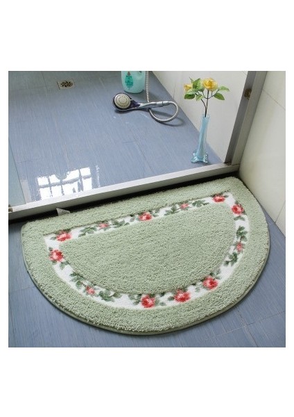 Banyuan Yeşil Yaklaşık 50X80 cm 6 Boyutları Kare Paspas Zemin Halı Oturma Odası Yatak Odası Koridor Su Emme Kaymaz Banyo Paspas Tuvalet Halı Ayak Pedi (Yurt Dışından)