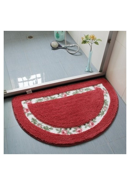 Banyuan Kırmızı Yaklaşık 45X75 cm 6 Boyutları Kare Paspas Zemin Halı Oturma Odası Yatak Odası Koridor Su Emme Kaymaz Banyo Paspas Tuvalet Halı Ayak Pedi (Yurt Dışından)