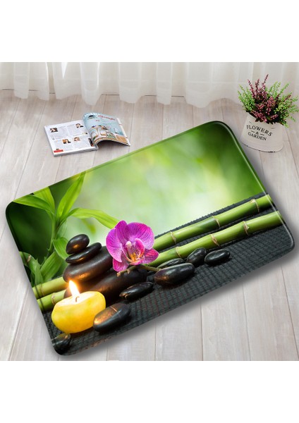 DD-62616J-1 45X75CM-17.7X29.5IN Yeşil Bambu Siyah Taş Orkide Zen Banyo Paspas Su Mumu Buda Modern Ev Kapı Halı Mutfak Banyo Dekor Kaymaz Ped Halı (Yurt Dışından) indirimleri