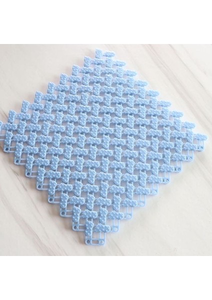 Açık Mavi 12 Adet 25 cm x 25 cm Banyo Kare Kaymaz Banyo Paspas Pvc Banyo Paspasları Ev Mutfak Paspaslar Tuvalet Banyo Halı Duş Mat Banyo Halısı Ayak Pedi (Yurt Dışından)