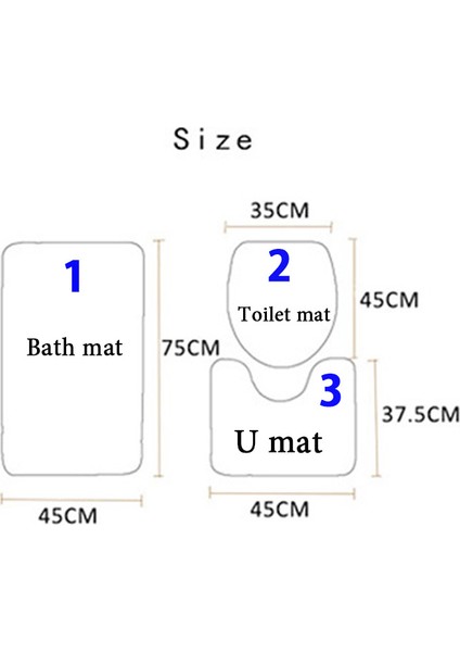 Cb Sevgililer Günü Kırmızı Gül Banyo Paspas Bathmate Kaymaz Banyo Halıları 3D Tuvalet Paspas Mutfak Paspas Halı Tuvalet Klozet Kapağı (Yurt Dışından)