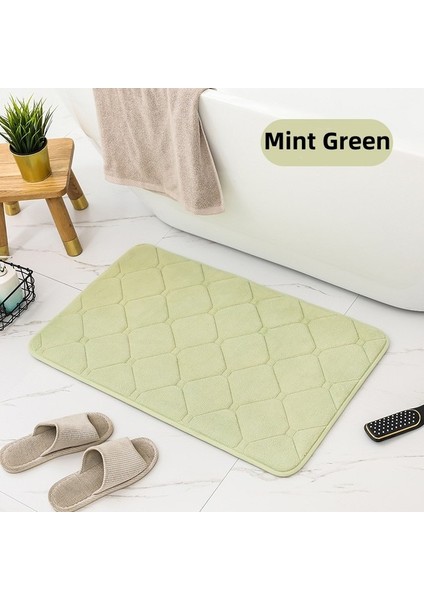 Nane Yeşili 50X80 cm Bellek Köpük Banyo Paspas Süper Su Emme Makinesi Yıkanabilir Banyo Halısı, Yumuşak, Emici Hızlı Kuru Banyo Paspas Yer Halıları (Yurt Dışından)