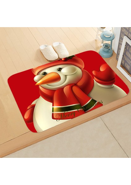 Stil 4 40CMX60CM Merry Christmas Banyo Banyo Paspas Noel Noel Baba Elk Dekor Duş Odası Kaymaz Zemin Mat Halı Kapı Mat Paspas Halı (Yurt Dışından)