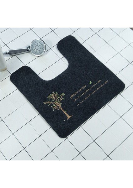 Hui Fa Cai Shu Yaklaşık 50X50 cm Kaymaz U Şekilli Tuvalet Halıları Ayak Pedi 50*50 cm Banyo Banyo Paspas Yıkanabilir Tuvalet Halı Wc Mat Duş Odası Zemin Halı Mat 1 Adet (Yurt Dışından)
