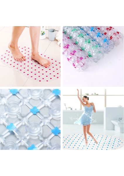 Mavi 1 1 Adet Pvc Kaymaz Banyo Paspasları Dikdörtgen Yumuşak Duş Banyo Masaj Matı Vantuz Kaymaz Küvet Halı Büyük Boy (Yurt Dışından) modelleri