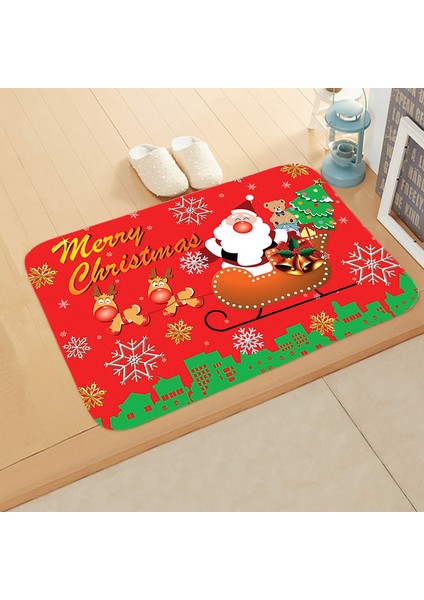 Stil 4 40CMX60CM Merry Christmas Banyo Banyo Paspas Noel Noel Baba Elk Dekor Duş Odası Kaymaz Zemin Mat Halı Kapı Mat Paspas Halı (Yurt Dışından) modelleri
