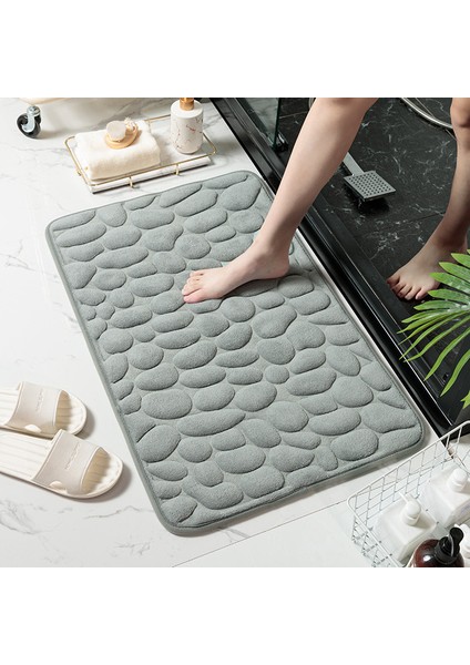 Gri 600 mm x 900 mm Çakıl Kabartmalı Paspas Halı Paspas Banyo Basit Rüzgar Emici Ayak Mat Banyo Kaymaz Mat (Yurt Dışından) indirimleri