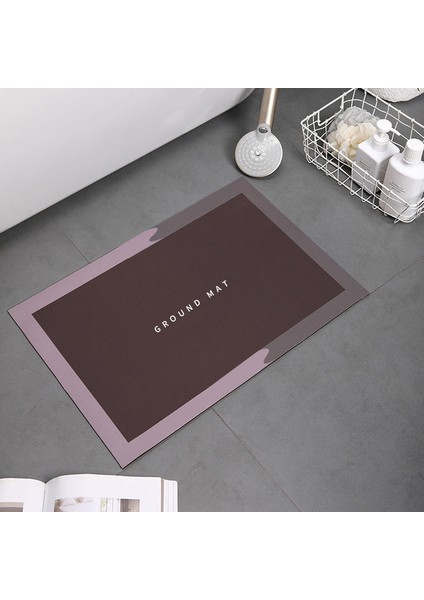 F-Kakhi 40X60 cm Süper Emici Banyo Halısı Kaymaz Banyo Paspas Anında Kuruyan Banyo Paspas Zemin Halı Ev Duş Geçirmez Kaymaz Banyo Paspasları (Yurt Dışından)