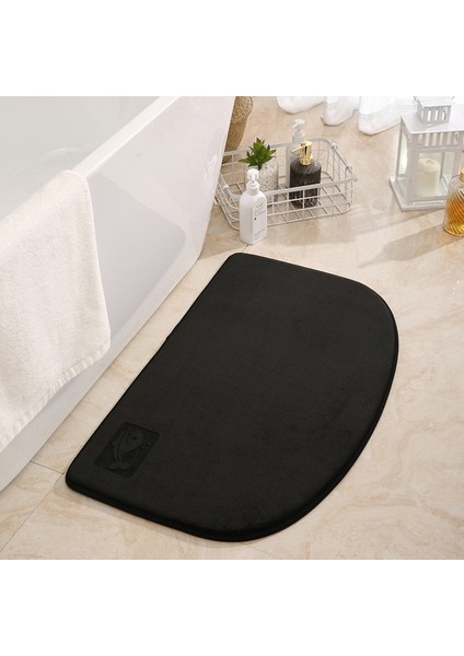 Koyu Siyah 45X70 cm Süper Emici Banyo Paspas Bellek Köpük Halı Kaymaz Banyo Halısı Yumuşak Küvet Yan Alan Halıları Duş Odası Paspas Tuvalet Ayak Pedi (Yurt Dışından)